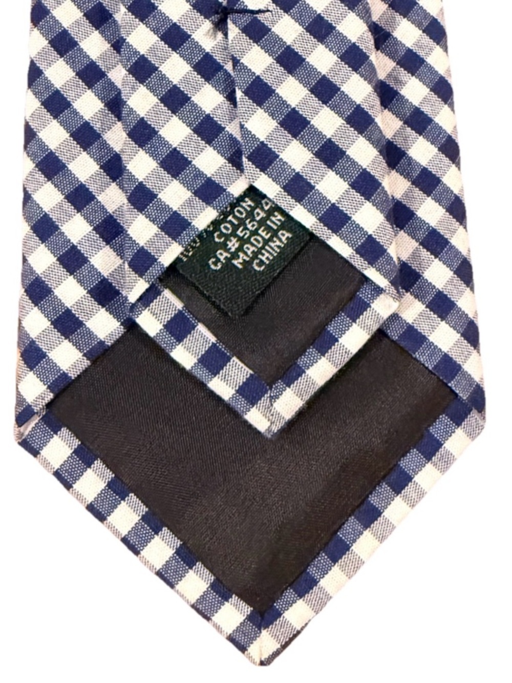 J.Crew The Cotton Tie Navy White Gingham Check 100% Cotton Mens - Picture 5 of 7
